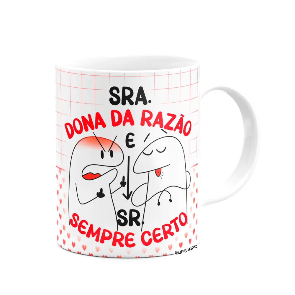 Imagem 2 de 3 do produto Caneca Florkito Namorados - Sra. Da Razão E Sr. Sempre Certo