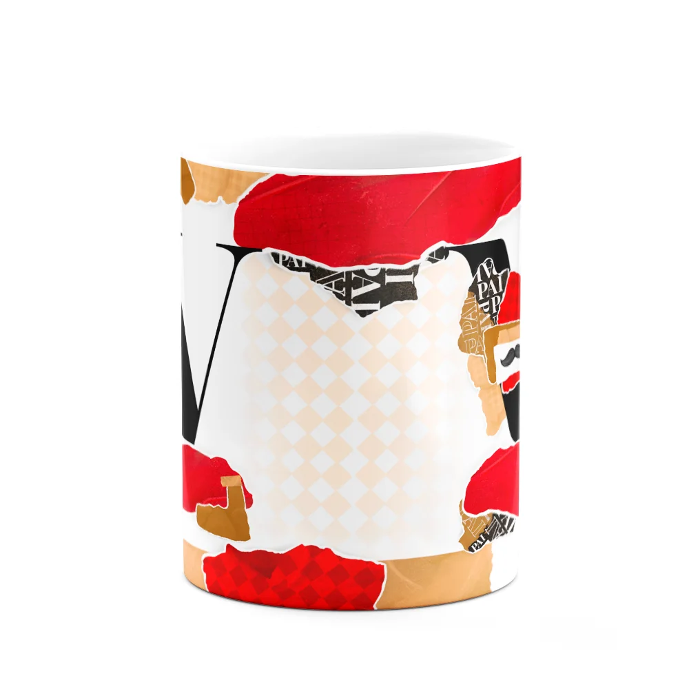 Imagem 3 de 3 do produto Caneca Do Pai - Inicial Do Nome Letra W - Bg-red