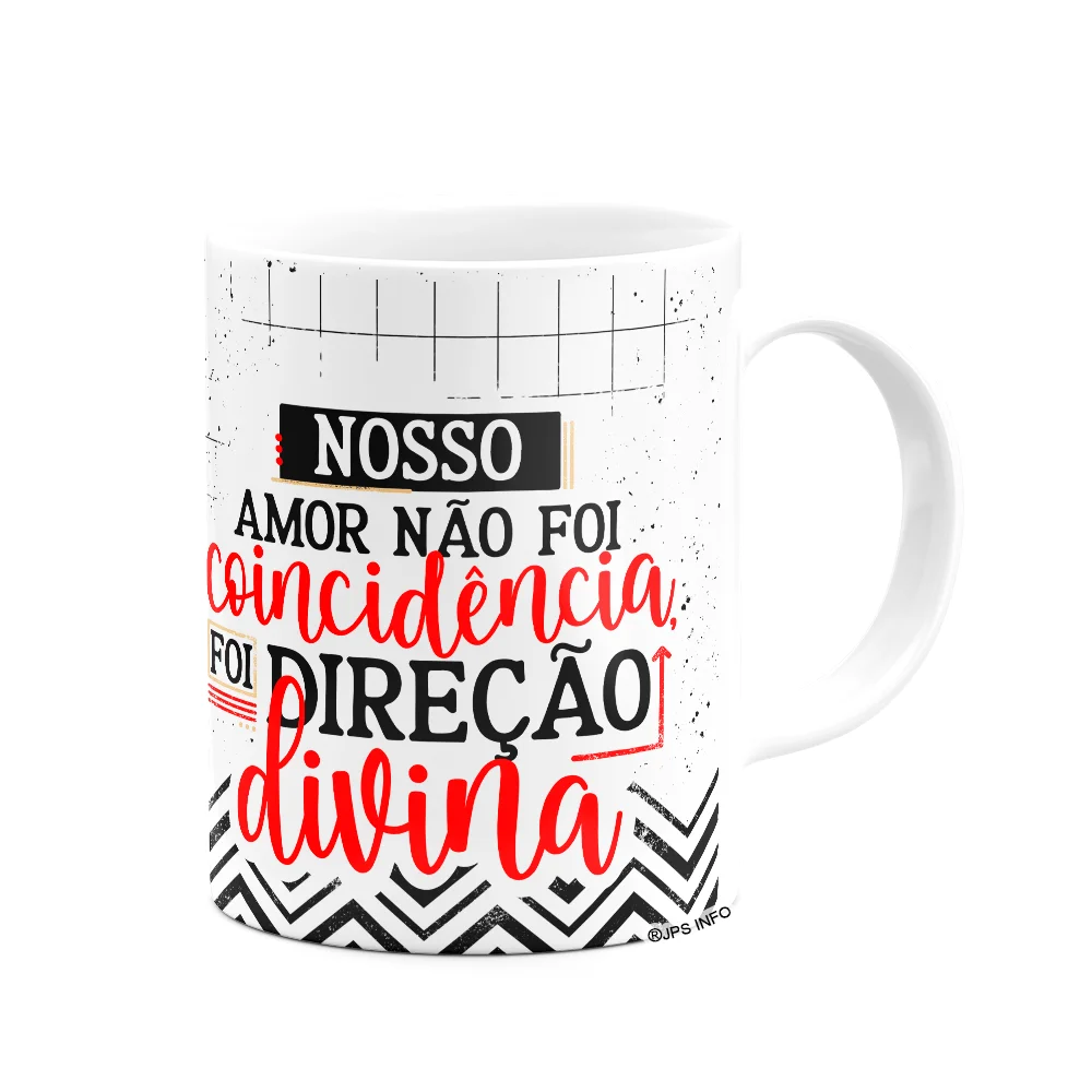 Imagem 2 de 3 do produto Caneca Namorados Laços - Direção Divina - 325ml