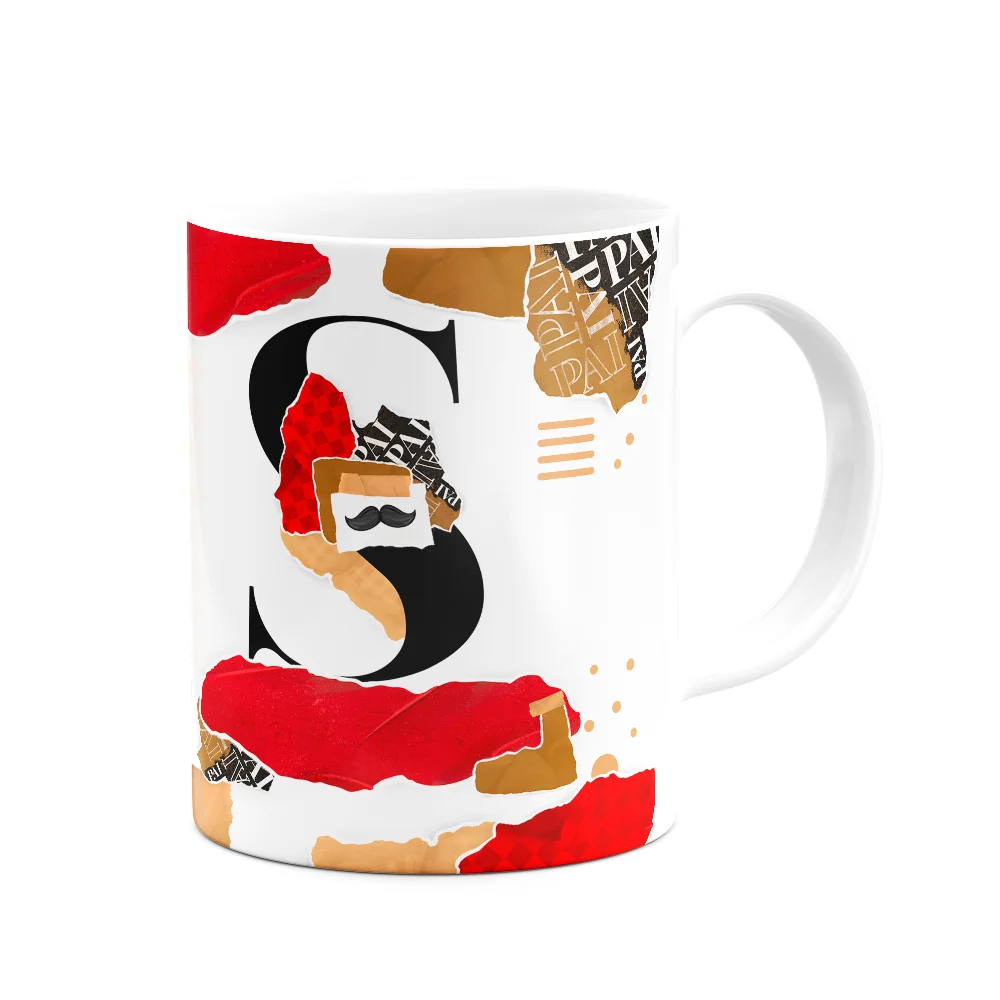 Imagem 2 de 3 do produto Caneca Do Pai - Inicial Do Nome Letra S - Bg-red