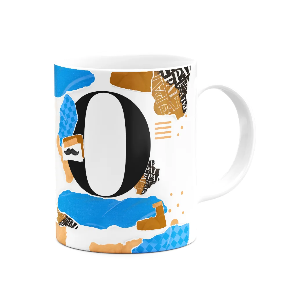 Imagem 2 de 3 do produto Caneca Do Pai - Inicial Do Nome Letra O - Bg-blue