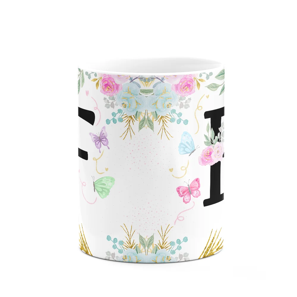 Imagem 3 de 3 do produto Caneca Floral - Inicial Do Nome Letra F - 325ml
