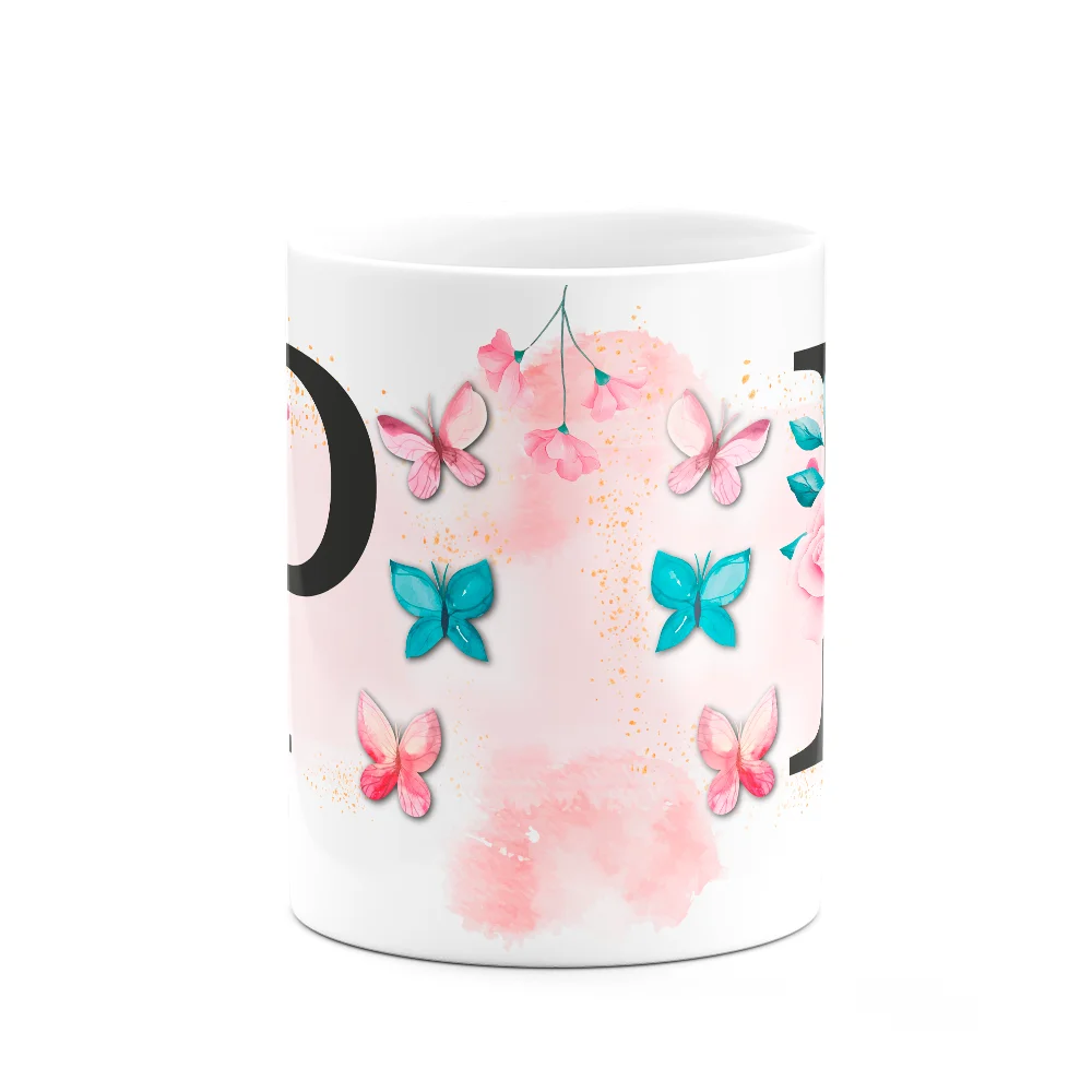 Imagem 3 de 3 do produto Caneca Butterfly - Inicial Do Nome Letra P - 325ml