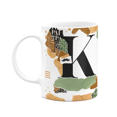 Caneca Do Pai - Inicial Do Nome Letra K - Bg-green