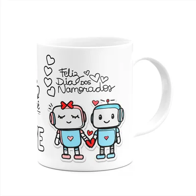 Caneca Namorados - Eu Só Penso Em Vc - Te Amo - Droidlove