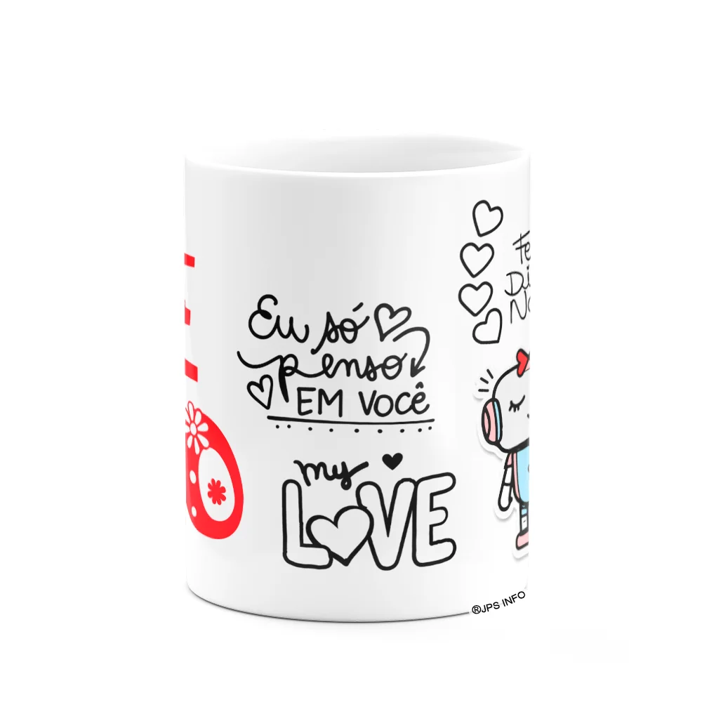 Imagem 3 de 3 do produto Caneca Namorados - Eu Só Penso Em Vc - Te Amo - Droidlove