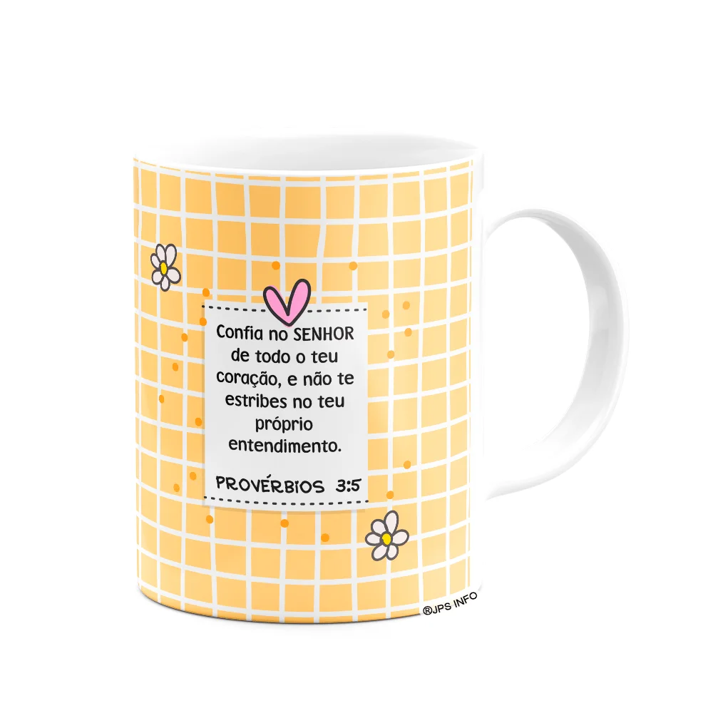Imagem 2 de 3 do produto Caneca Religiosa Versículos - Provérbios 3:5 - 325ml