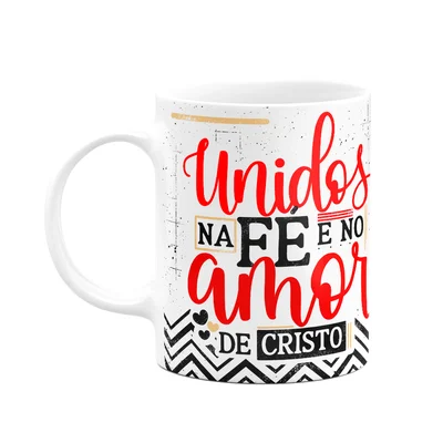 Caneca Namorados Laços - Unidos Na Fé E No Amor