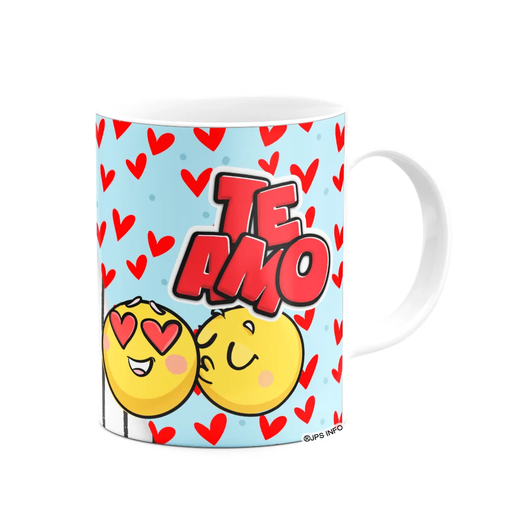 Imagem 2 de 3 do produto Caneca Namorados Emoticons - Você É A Minha Paz E Meu Mundo