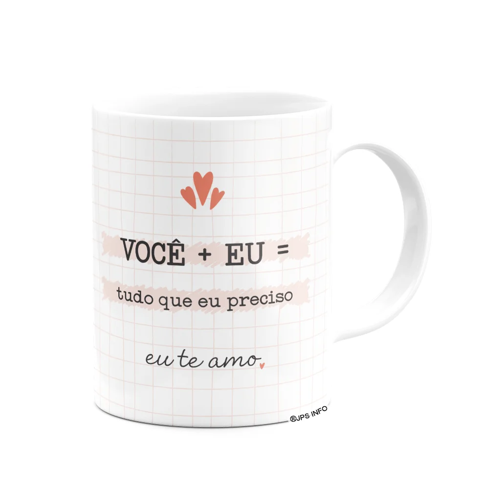Imagem 2 de 3 do produto Caneca Namorados - Você+eu = Tudo Que Preciso