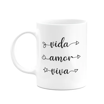 Caneca Motivação - Vida Amor Vida - 325ml