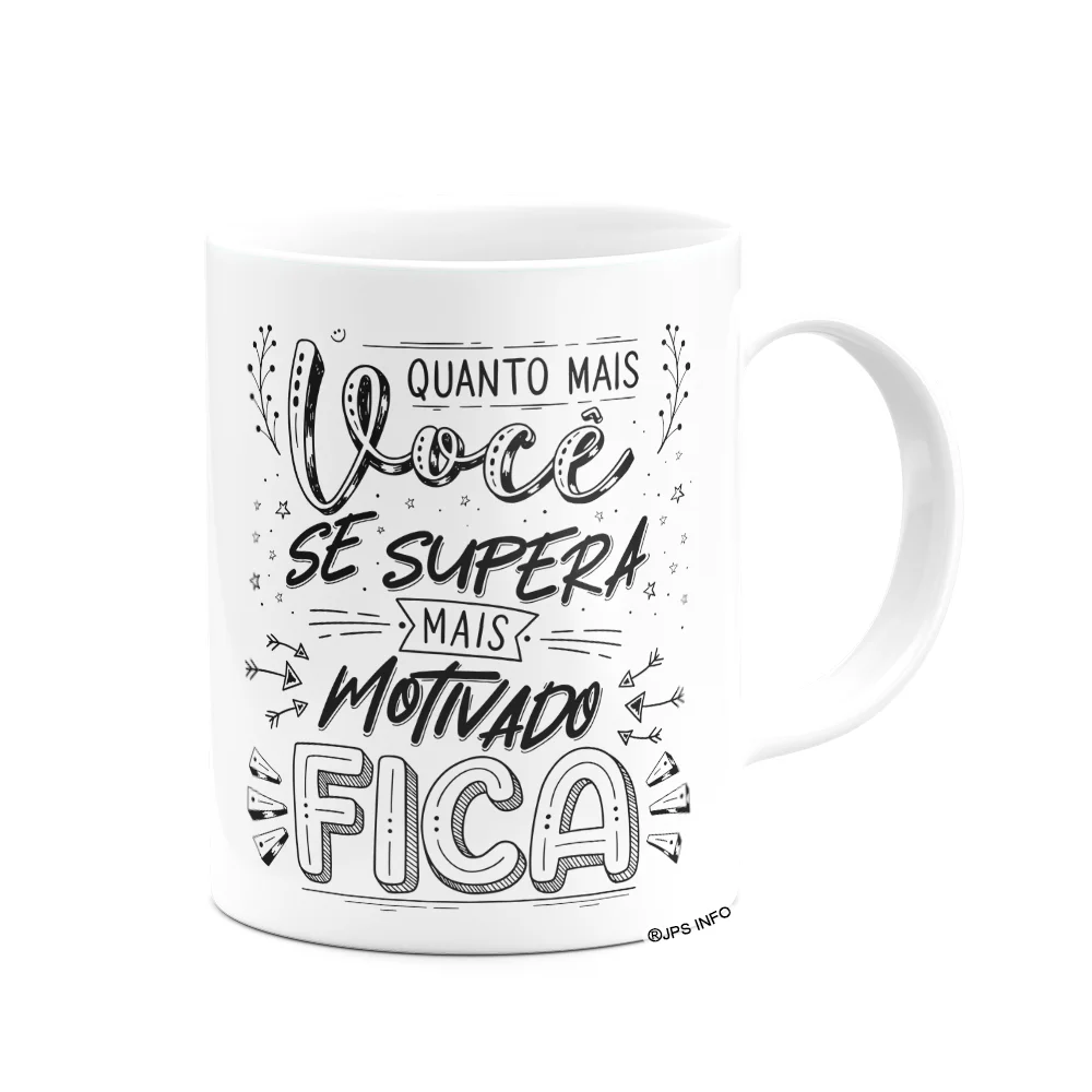 Imagem 2 de 3 do produto Caneca Motivação - Quanto Mais Supera, Mais Motivado Fica