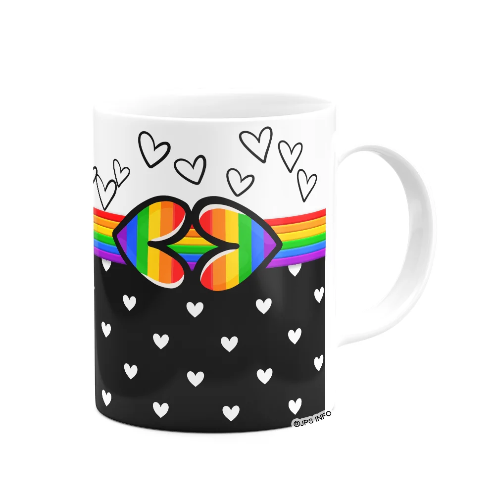 Imagem 2 de 3 do produto Caneca Namorados - Love And Hearts Lgbt - 325ml
