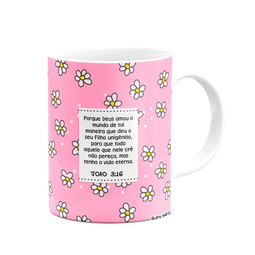 Imagem 2 de 3 do produto Caneca Religiosa Versículos - João 3:16 - 325ml