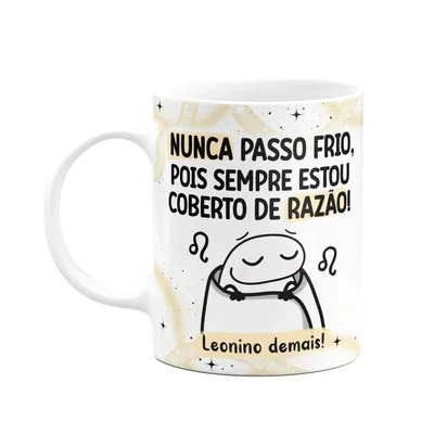 Caneca Flork Signos Leão - Leonino Demais! 325ml