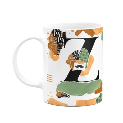Caneca Do Pai - Inicial Do Nome Letra Z - Bg-green