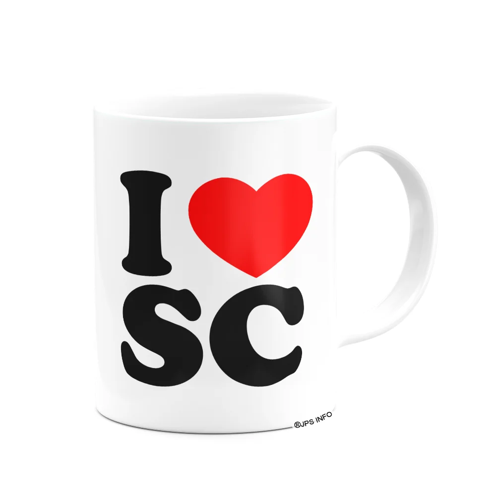 Imagem 2 de 3 do produto Caneca I Love Sc - Santa Catarina - 325ml - Branca