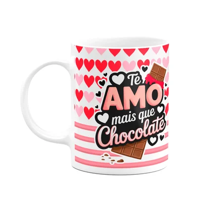 Caneca Namorados - Te Amo Mais Que Chocolate - Pinkhearts