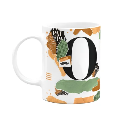 Caneca Do Pai - Inicial Do Nome Letra O - Bg-green