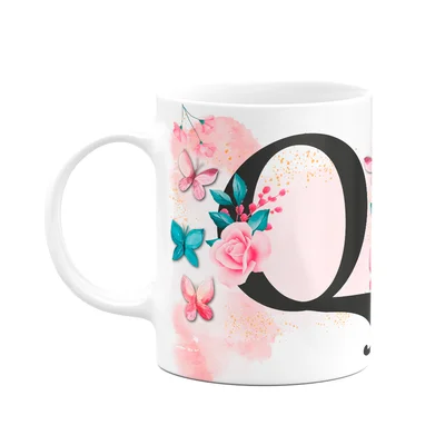Caneca Butterfly - Inicial Do Nome Letra Q - 325ml