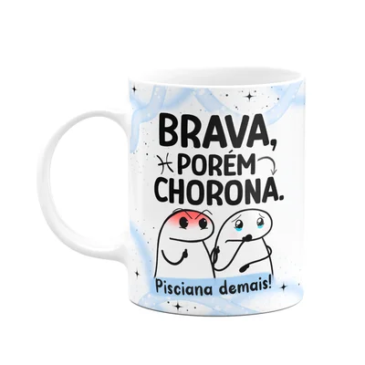 Caneca Flork Signos Peixes - Pisciana Demais! 325ml