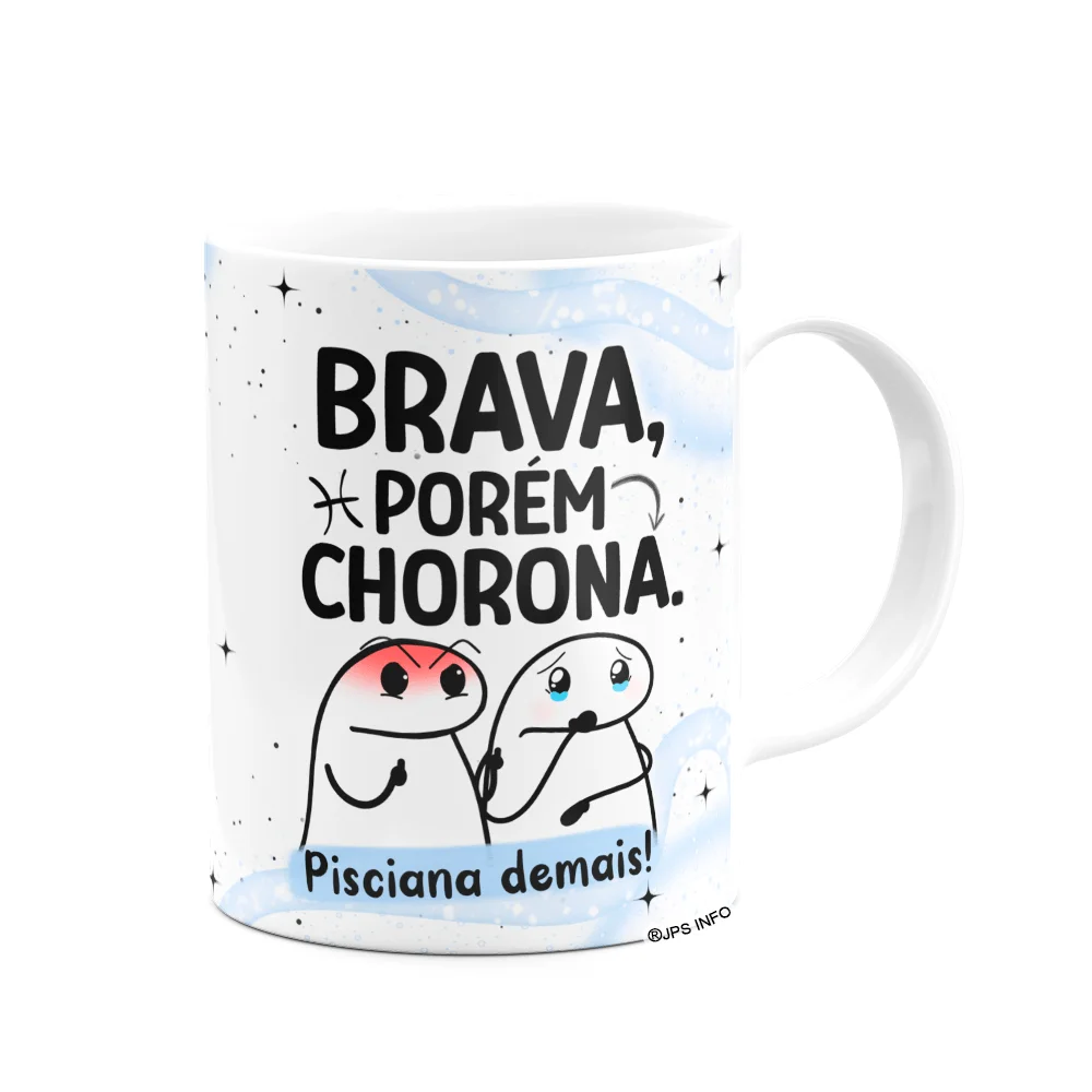 Imagem 2 de 3 do produto Caneca Flork Signos Peixes - Pisciana Demais! 325ml