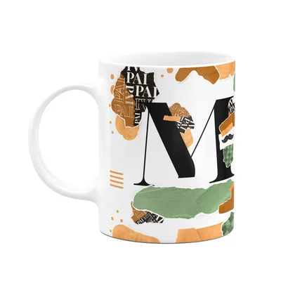 Caneca Do Pai - Inicial Do Nome Letra M - Bg-green