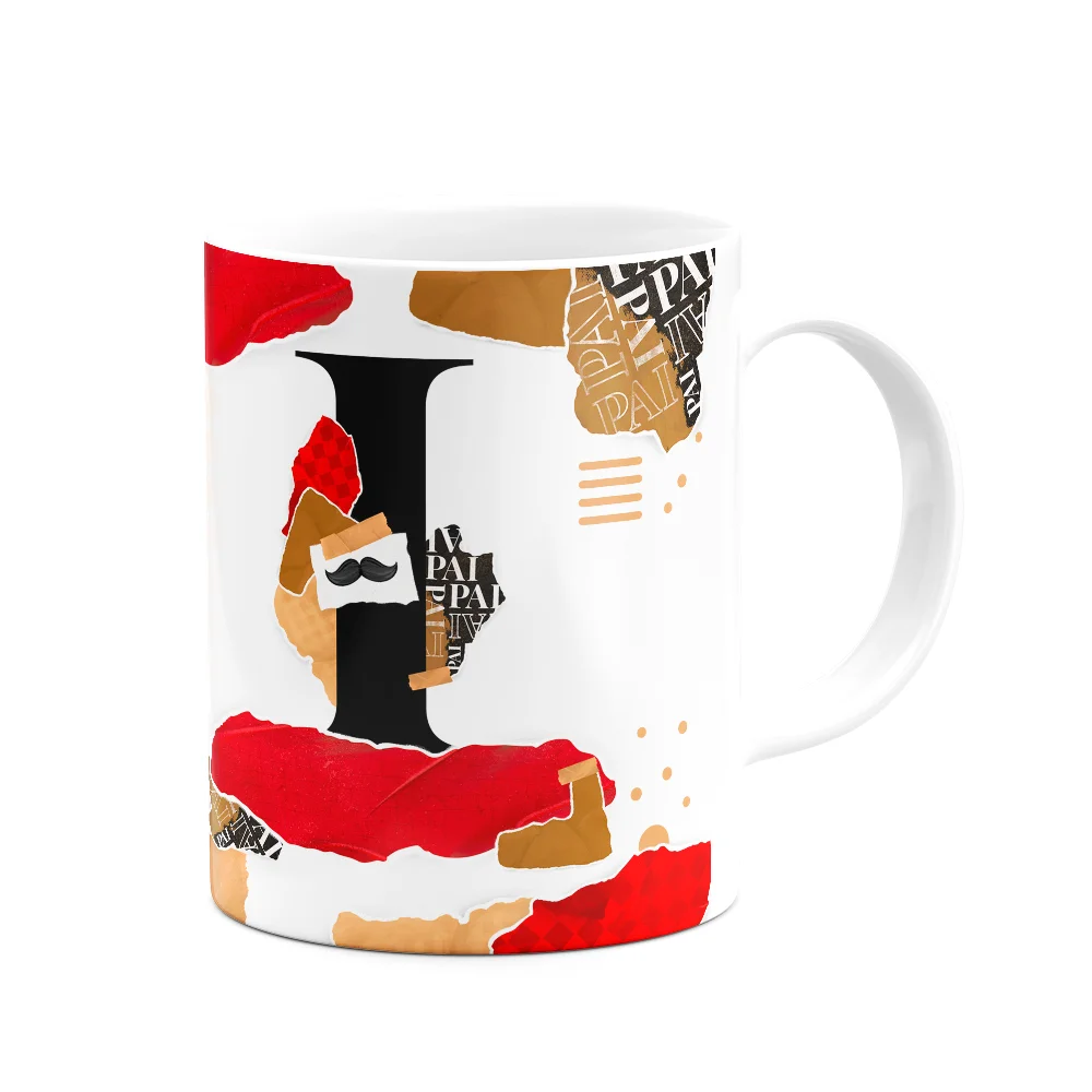 Imagem 2 de 3 do produto Caneca Do Pai - Inicial Do Nome Letra I - Bg-red