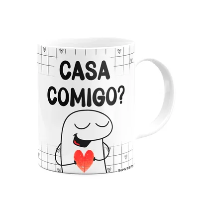 Caneca Florkito Namorados - Limpa A... Casa Comigo?