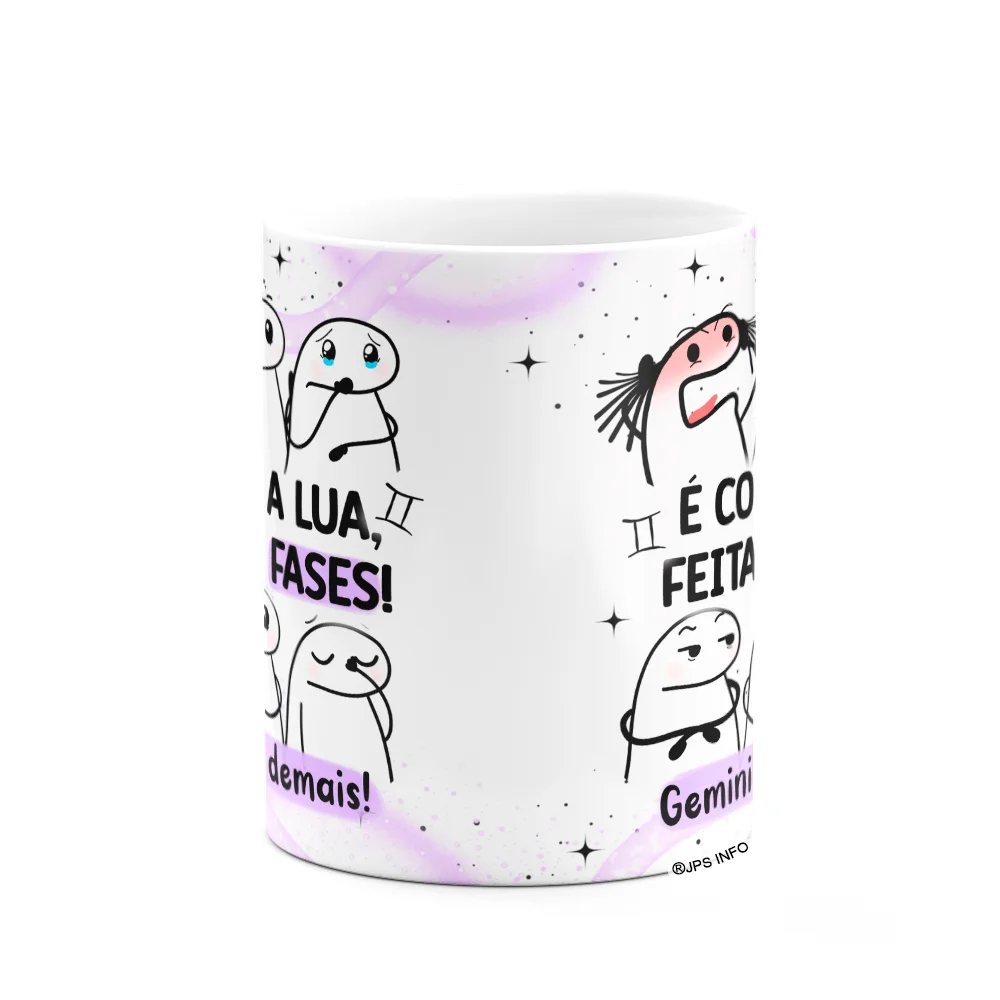 Imagem 3 de 3 do produto Caneca Flork Signos Gêmeos - Geminiano Demais! 325ml