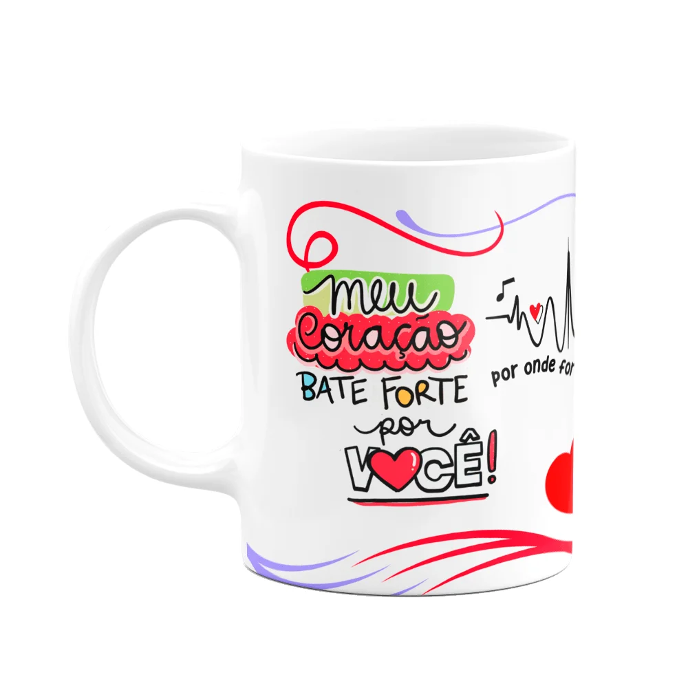 Imagem 1 de 3 do produto Caneca Namorados - Meu Coração Bate Forte Por Você