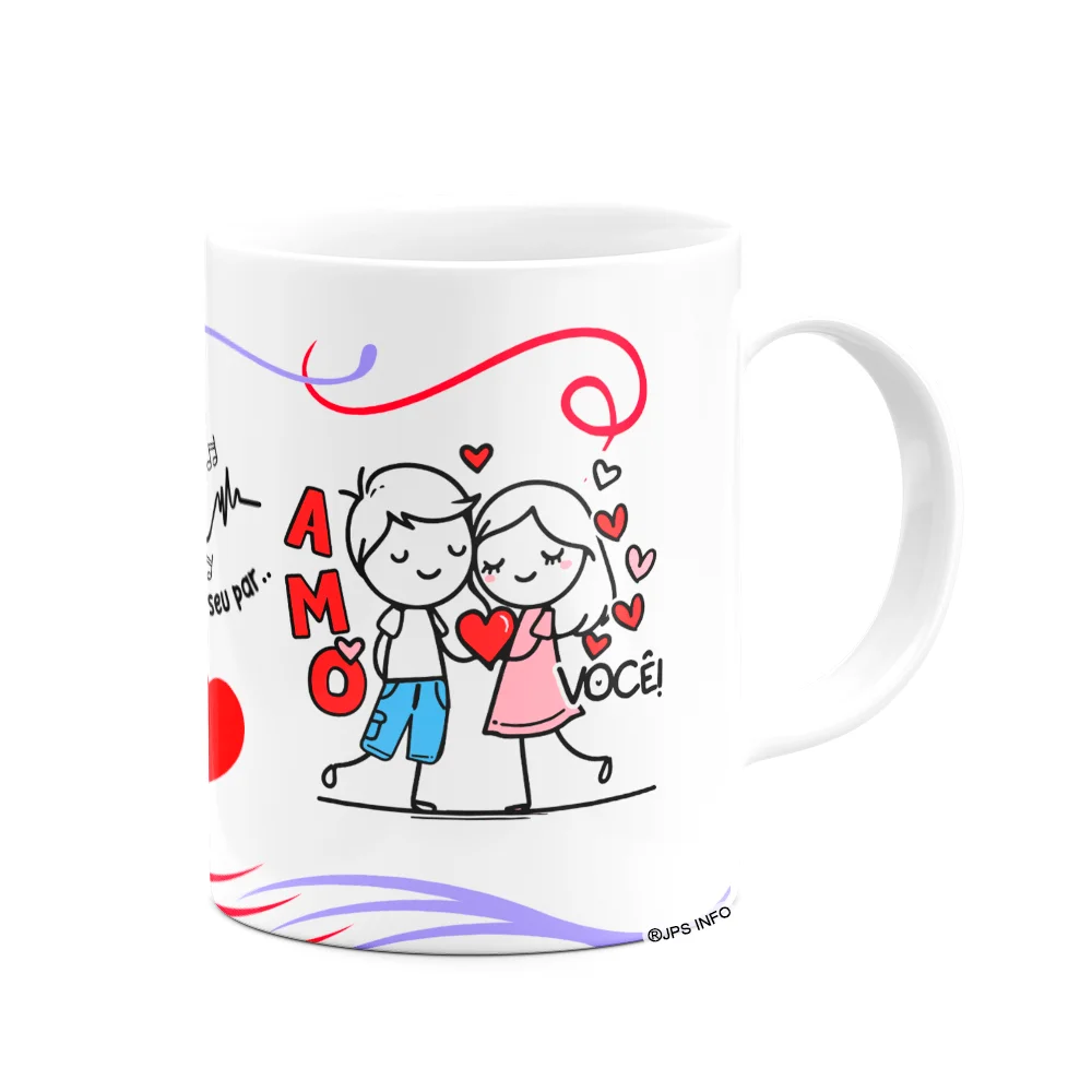 Imagem 2 de 3 do produto Caneca Namorados - Meu Coração Bate Forte Por Você