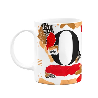 Caneca Do Pai - Inicial Do Nome Letra O - Bg-red