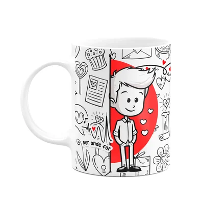 Caneca Namorados - Por Onde For, Quero Ser Seu Par!  M2