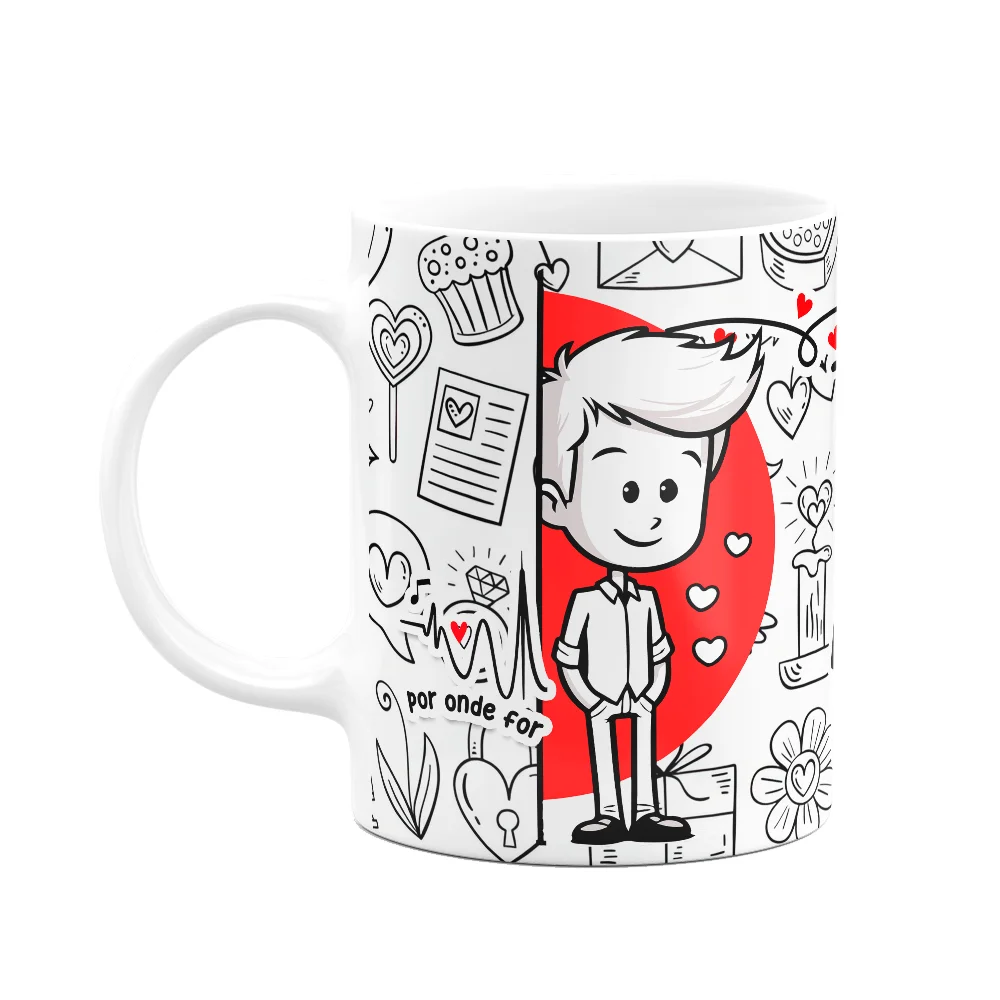 Imagem 1 de 3 do produto Caneca Namorados - Por Onde For, Quero Ser Seu Par!  M2
