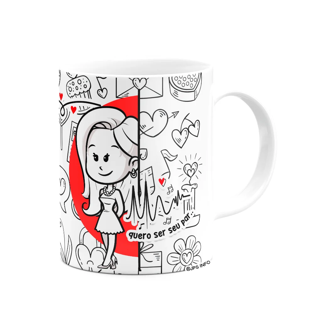 Imagem 2 de 3 do produto Caneca Namorados - Por Onde For, Quero Ser Seu Par!  M2