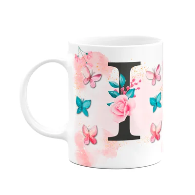 Caneca Butterfly - Inicial Do Nome Letra I - 325ml