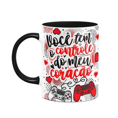 Caneca Gamer Namorados - Você Tem O Controle - D-black