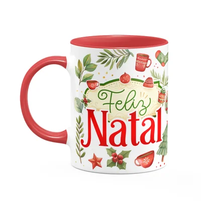 Caneca Natalina - Feliz Natal - 325ml - B-red