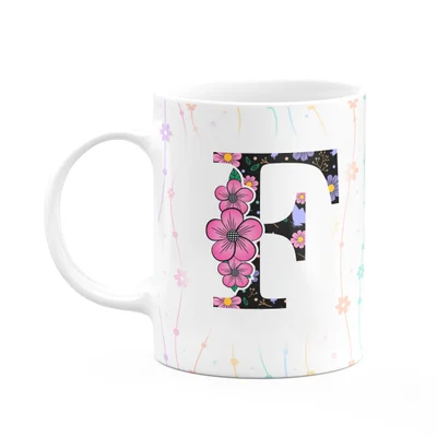Caneca Today - Com Inicial Do Nome Letra F - 325ml