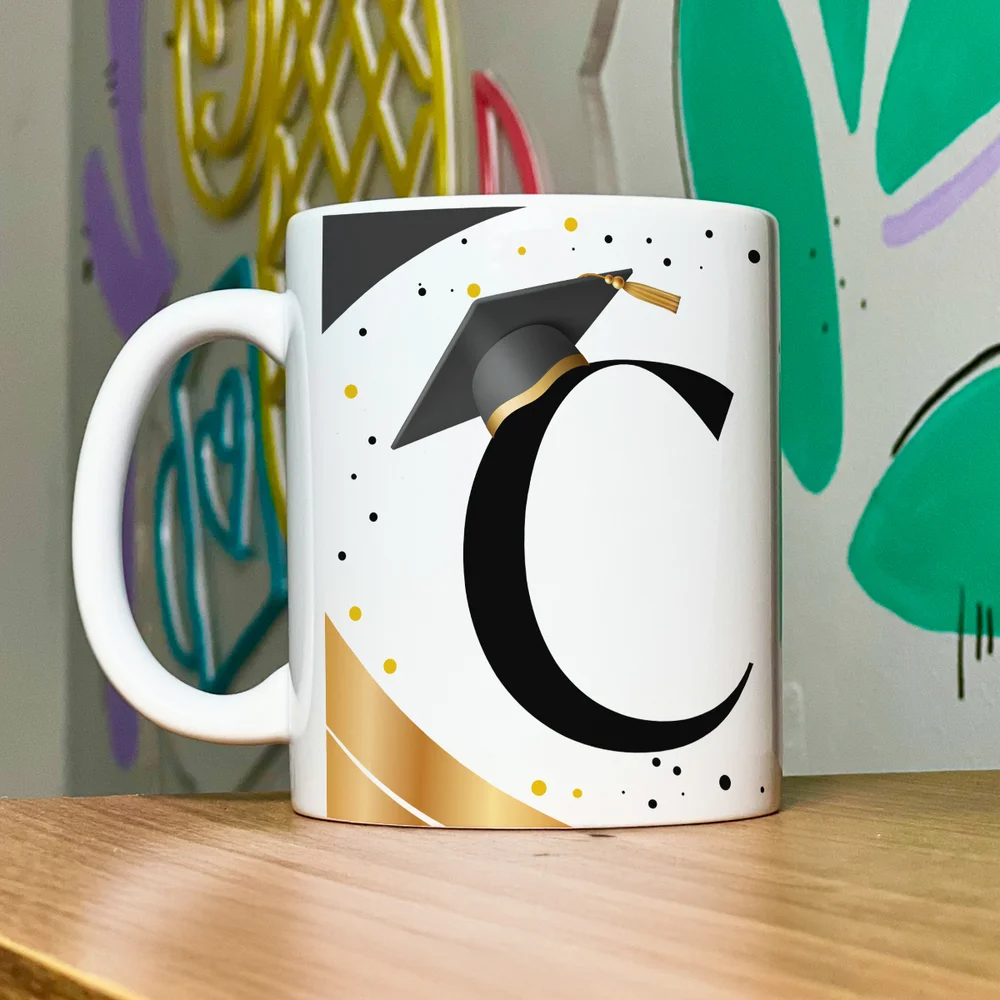 Imagem 5 de 5 do produto Caneca De Formatura - Inicial Do Nome Letra C - 325ml