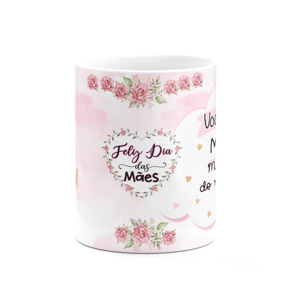 Imagem 3 de 5 do produto Caneca Floral Mães - Inicial Do Nome Letra E - 325ml