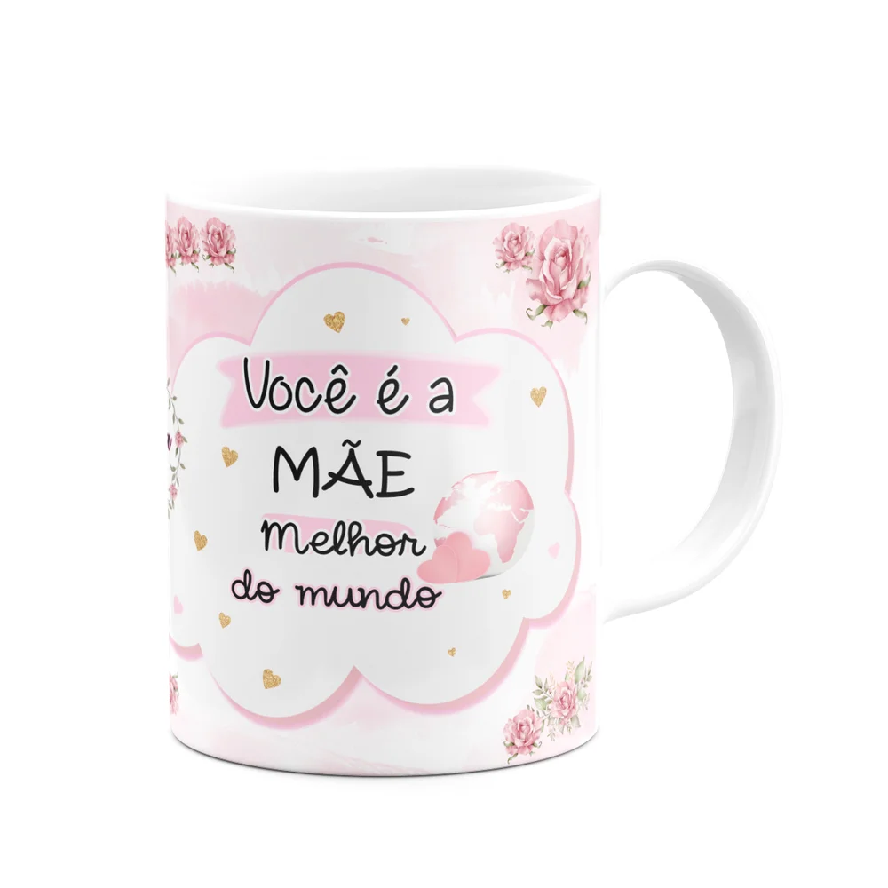 Imagem 4 de 5 do produto Caneca Floral Mães - Inicial Do Nome Letra E - 325ml