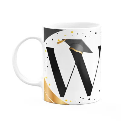 Caneca De Formatura - Inicial Do Nome Letra W - 325ml