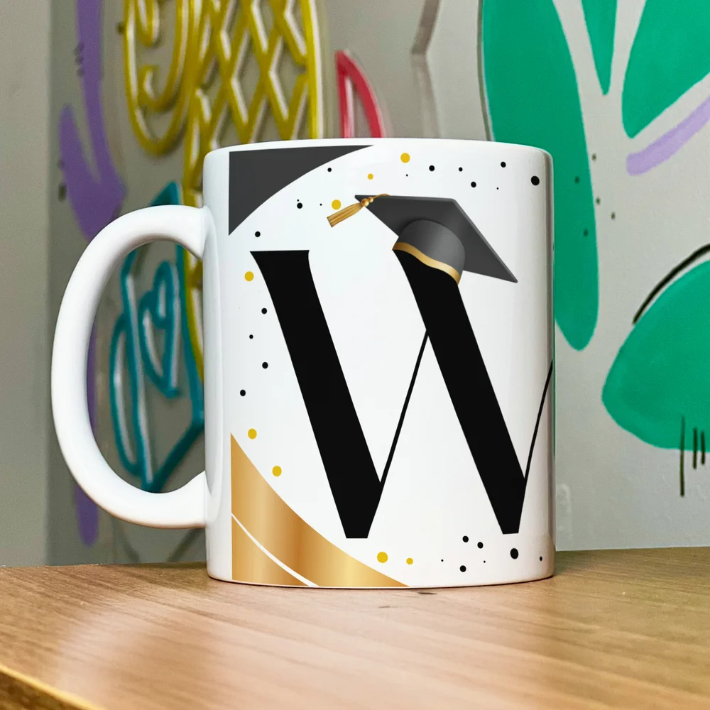 Imagem 5 de 5 do produto Caneca De Formatura - Inicial Do Nome Letra W - 325ml