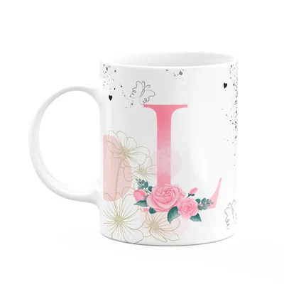 Caneca Motivação - Com Inicial Do Nome Letra L - 325ml
