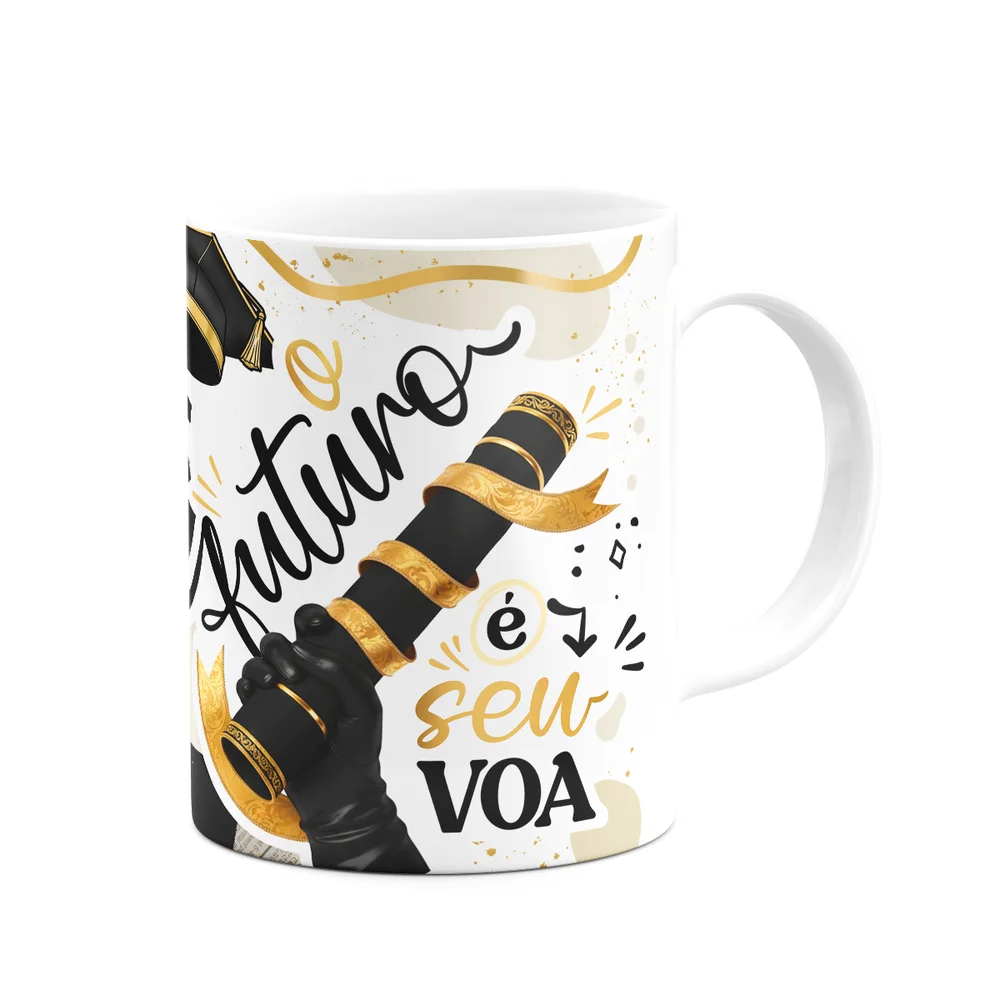 Imagem 3 de 4 do produto Caneca Formatura G-black - O Futuro É Seu, Voa!