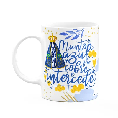 Caneca Religiosa N.s Aparecida - Manto Azul
