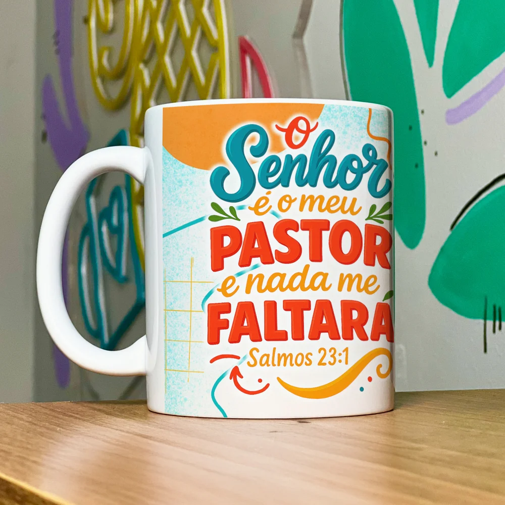 Imagem 2 de 5 do produto Caneca Religiosa Versículos Bíblicos - Salmos 23:1 - M2