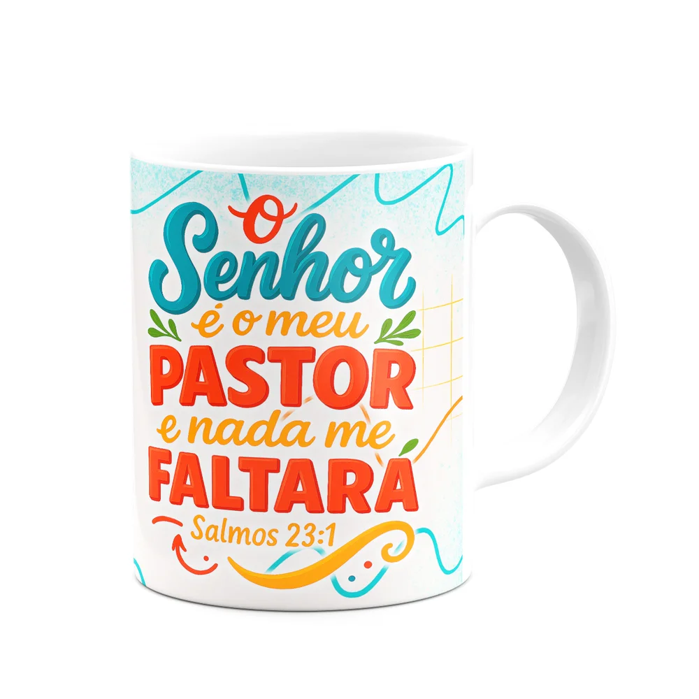 Imagem 4 de 5 do produto Caneca Religiosa Versículos Bíblicos - Salmos 23:1 - M2